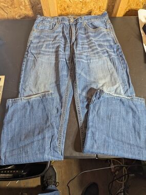 BKE Men's Faded Blue Straight Jeans